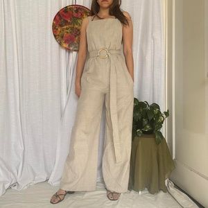 Modern Linen Neutral Jumpsuit